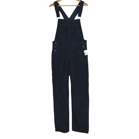 Free People Denim - Free People Ziggy Wide Whale Corduroy Bib Overalls Black Size XS NEW Granola